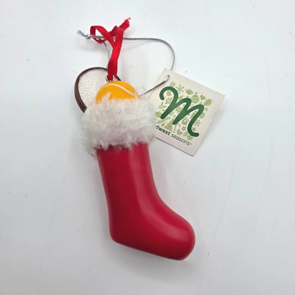 Midwest Seasons Tennis Ball and Racket Red Stocking Christmas Ornament 2012‎